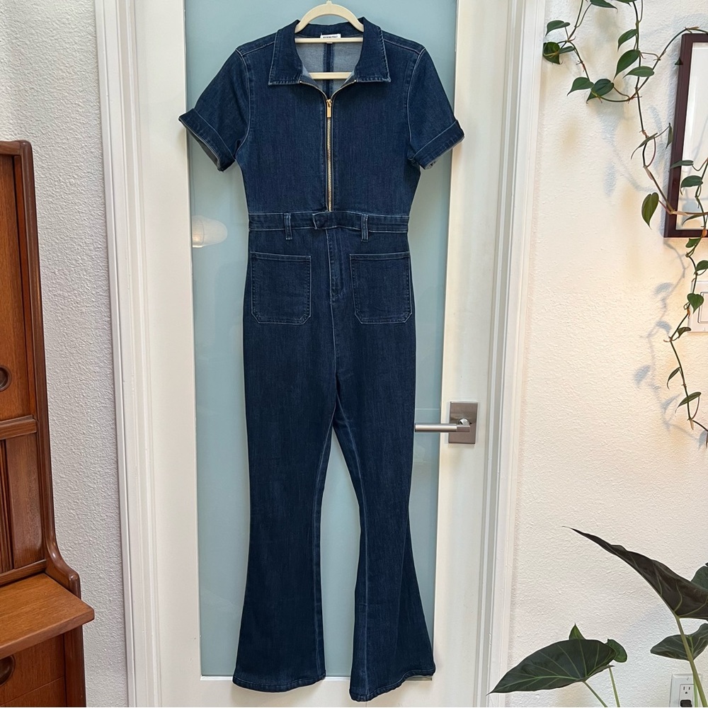 WeWoreWhat Denim Zip-up Jumpsuit